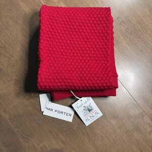 S.N.S Herning Red Wool Scarf Mr Porter NEW